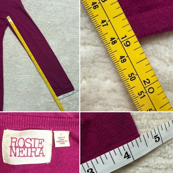 Rosie Neira Fuchsia Long Sleeve Tunic Sweater By Anthropologie Size S Womens Top - Picture 6 of 9